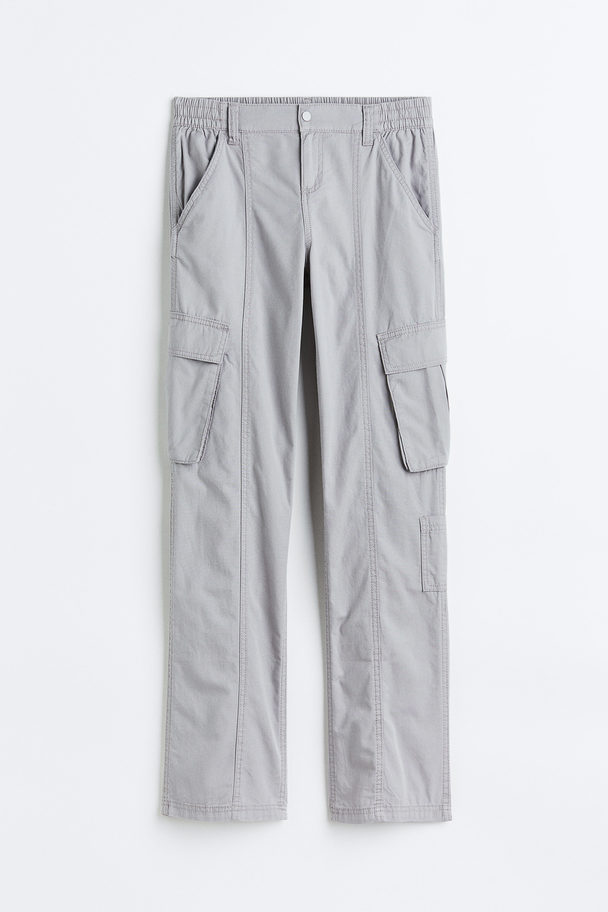 H&M Canvas Cargo Trousers Light Grey