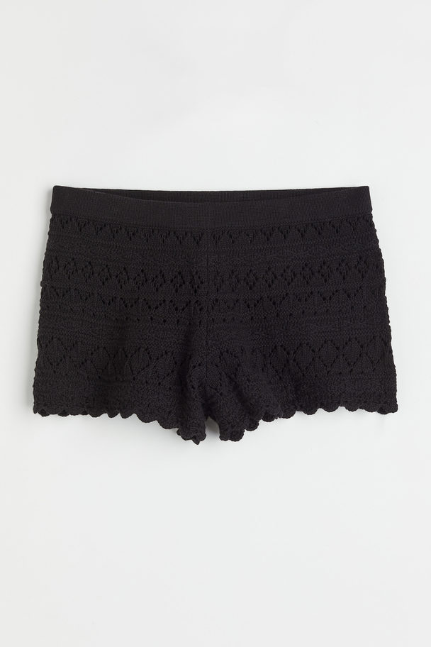 H&M Crochet-look Shorts Black