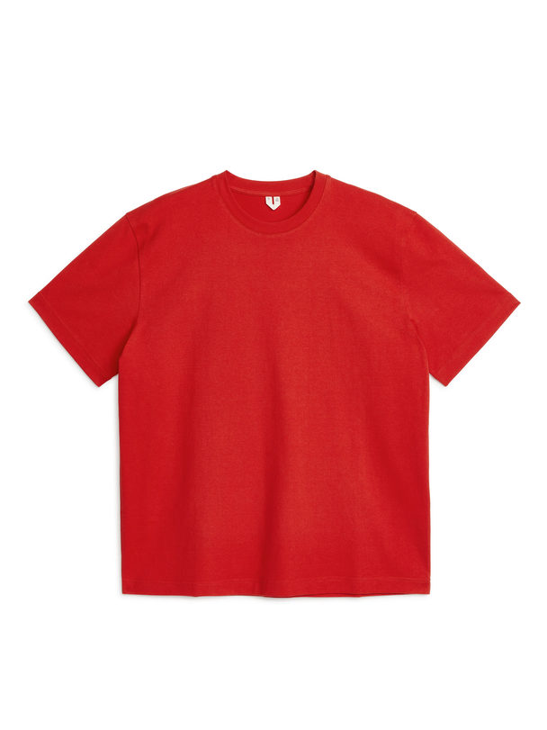 ARKET Oversized T-shirt Van Zware Kwaliteit Rood