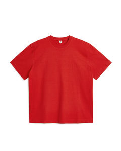 Oversize-T-Shirt in schwerer Qualität Rot