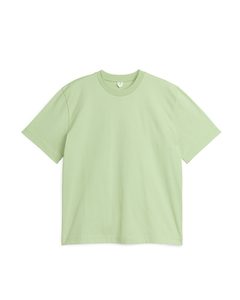 Oversize-T-Shirt in schwerer Qualität Hellgrün