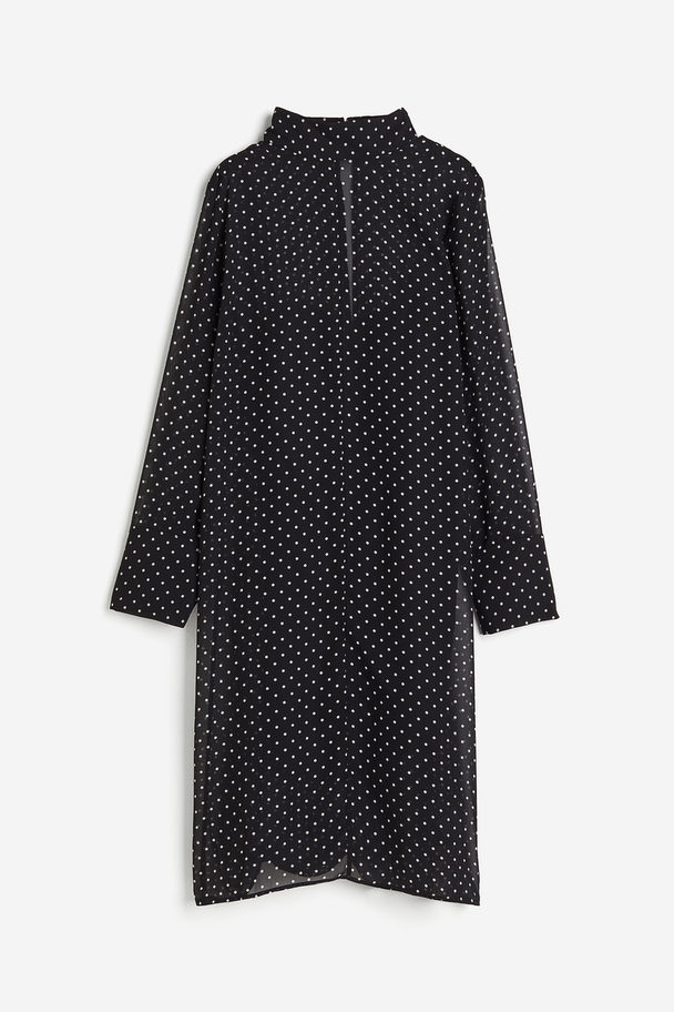 H&M Sheer Dress Black/spotted