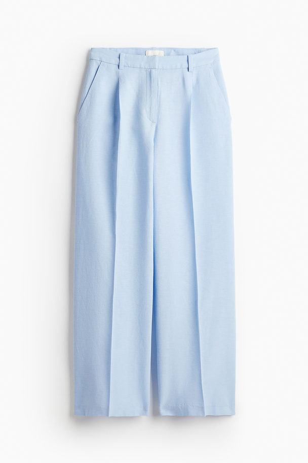 H&M Hose aus Leinenmischung Hellblau