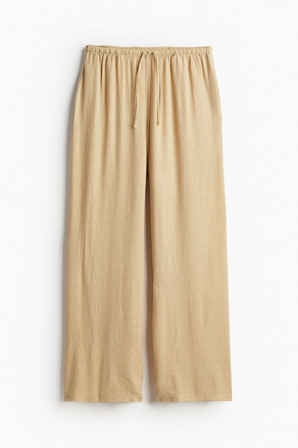 H&M Crepede Pull On-bukser Beige