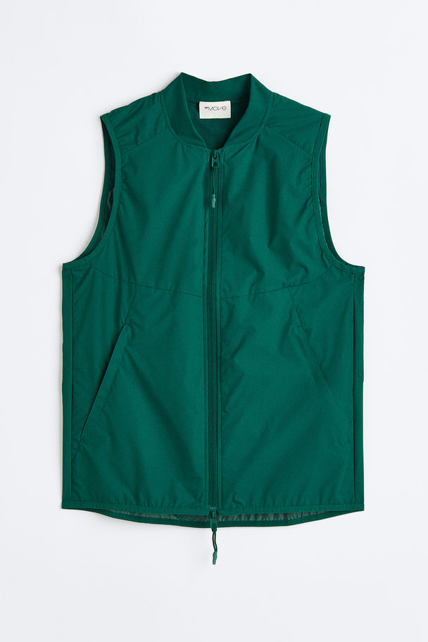 H&M Water-repellent Running Gilet Forest Green
