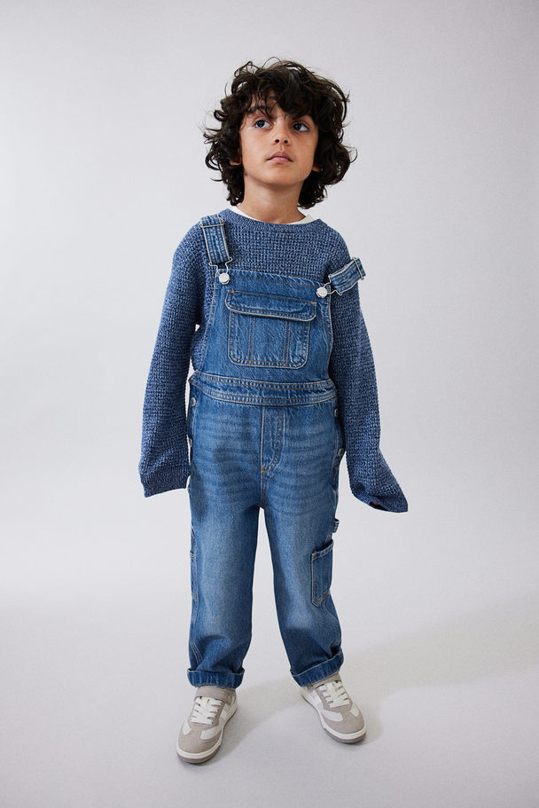 H&M Denim Dungarees Denim Blue