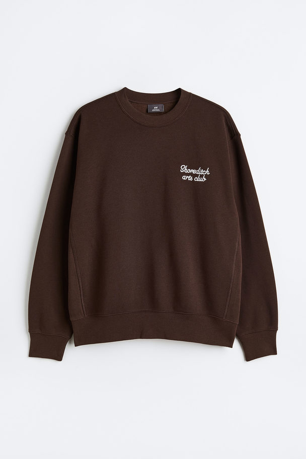 H&M Sweatshirt Oversized Fit Brun/shoreditch
