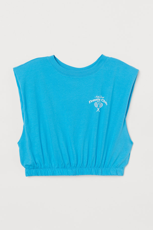 H&M Cropped Top Turquoise/tennis Club