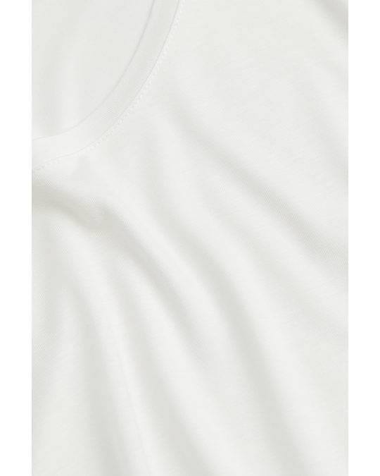 H&M Low-necked T-shirt White