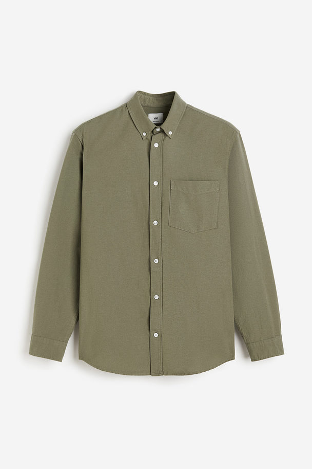 H&M Regular Fit Oxfordskjorte Kakigrønn