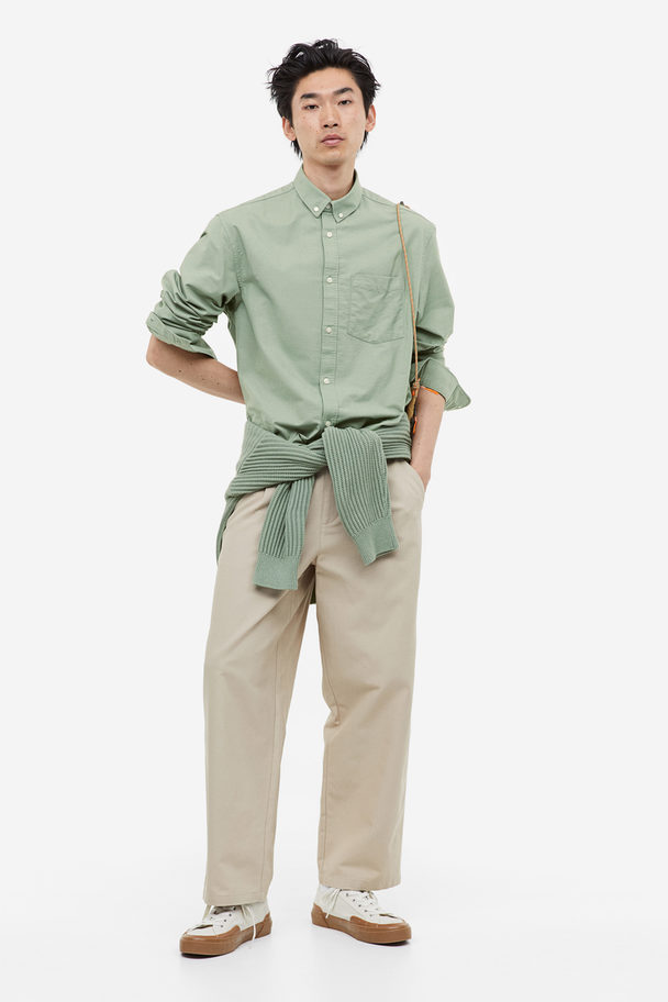 H&M Oxfordskjorte Regular Fit Salviegrøn
