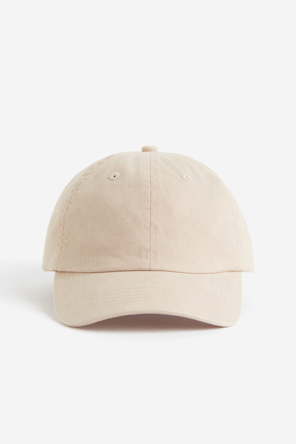 H&M Cap aus Baumwolltwill Hellbeige