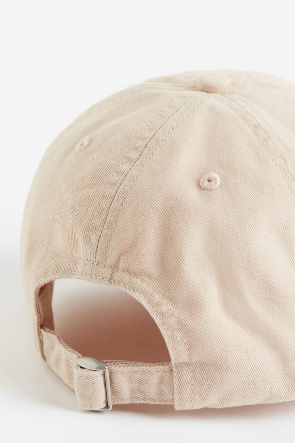 H&M Cap aus Baumwolltwill Hellbeige