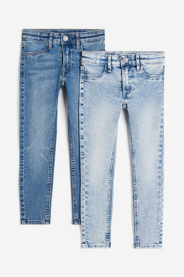 H&M Set Van 2 Superstretch Skinny Fit Jeans Licht Denimblauw/denimblauw