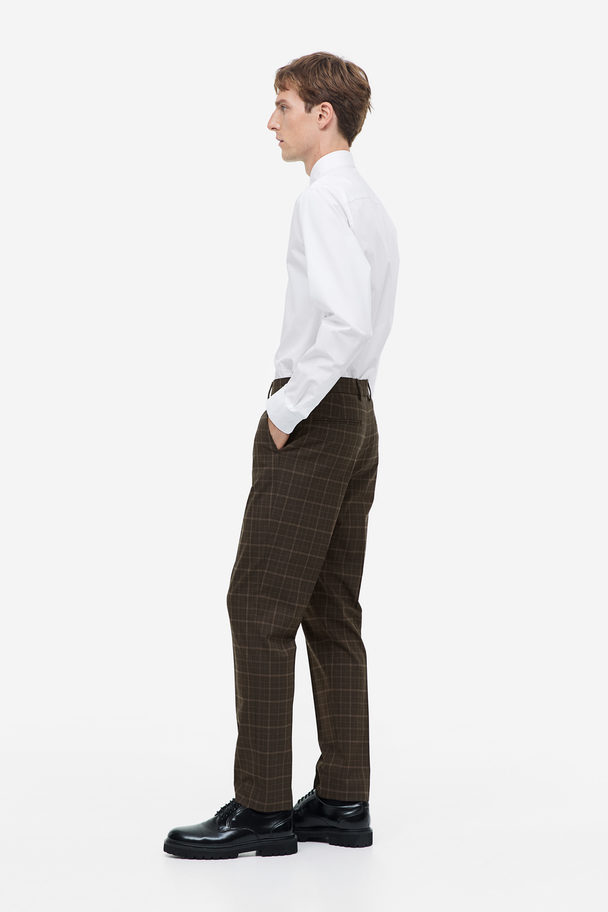H&M Anzughose in Slim Fit Braun/Kariert
