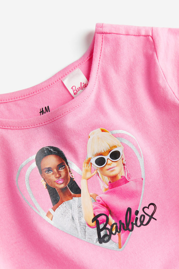 H&M Printed Tulle Dress Pink/barbie