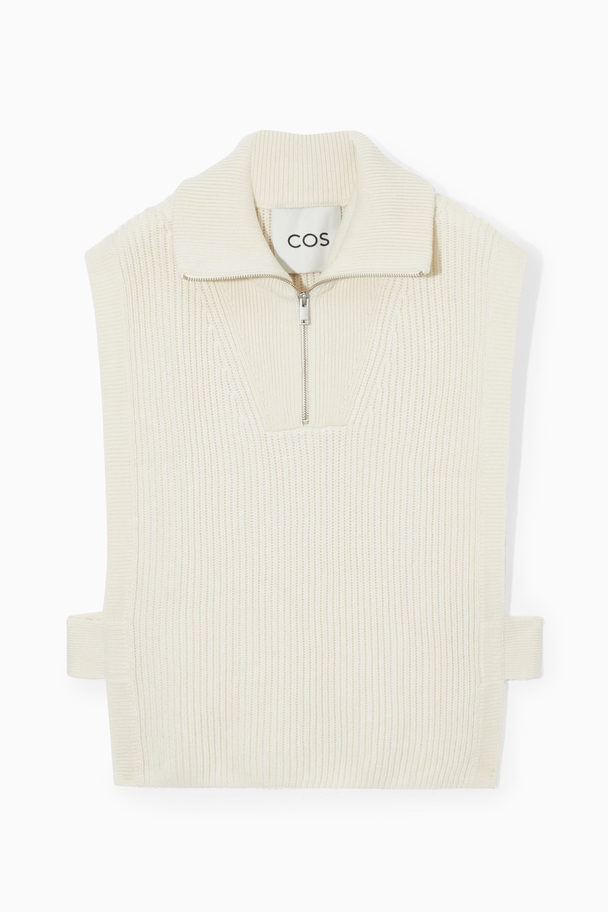 COS Ribbed-knit Half-zip Vest White