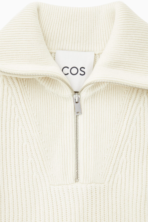 COS Ribbed-knit Half-zip Vest White