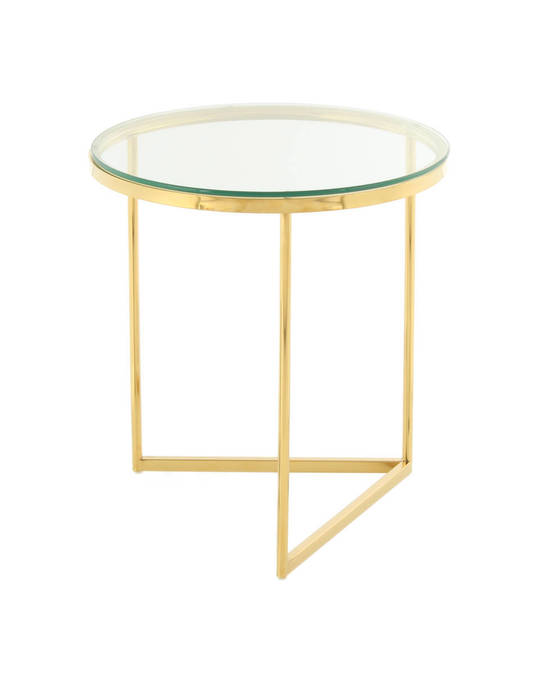 360Living Sidetable Wynona 125 Clear / Gold