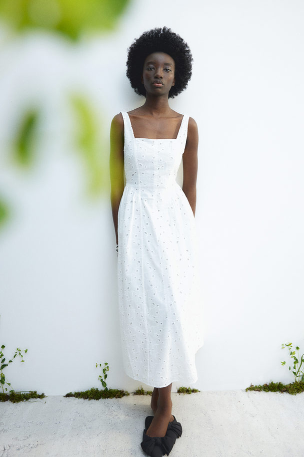 H&M Broderie Anglaise Dress White