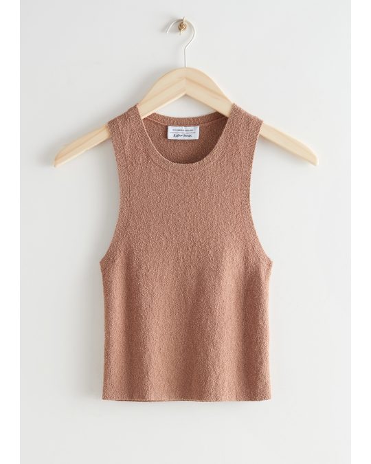 & Other Stories Fitted Cropped Tank Top Beige