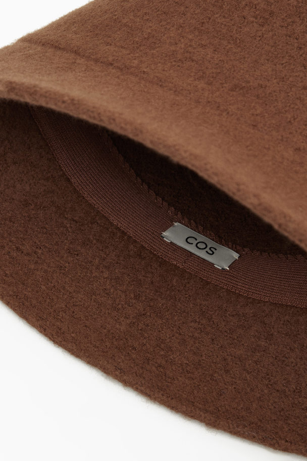 COS Moulded Wool Bucket Hat Brown