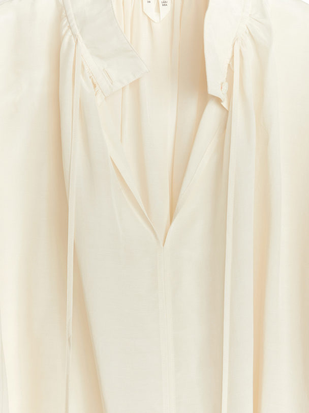 ARKET Bluse aus Lyocell mit Kordelzug Weiß