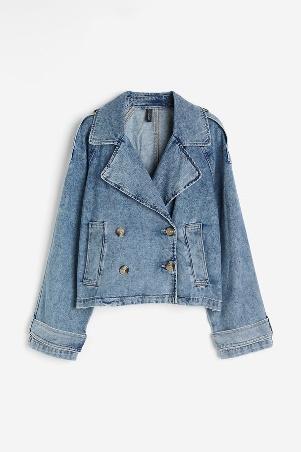 H&M Kurze Cabanjacke aus Twill Helles Denimblau