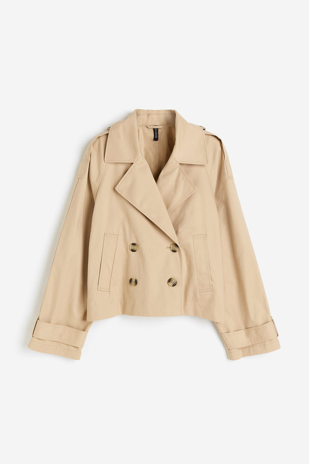 H&M Korte Schippersjas Van Twill Beige