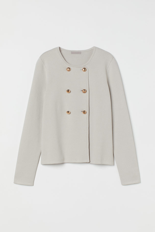 H&M Double-breasted Cardigan Light Greige