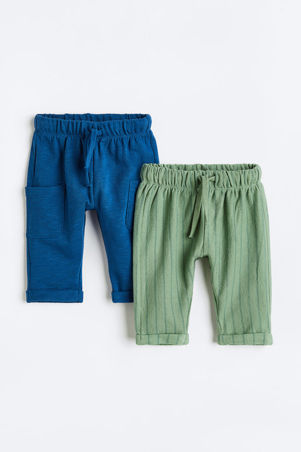 H&M 2-pack Sweatpants Blå/grønn