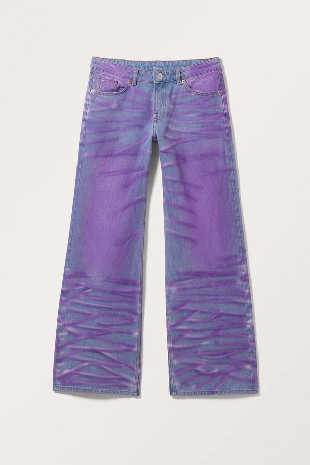 Monki Imoo Low Wide Rainbow Jeans Purple