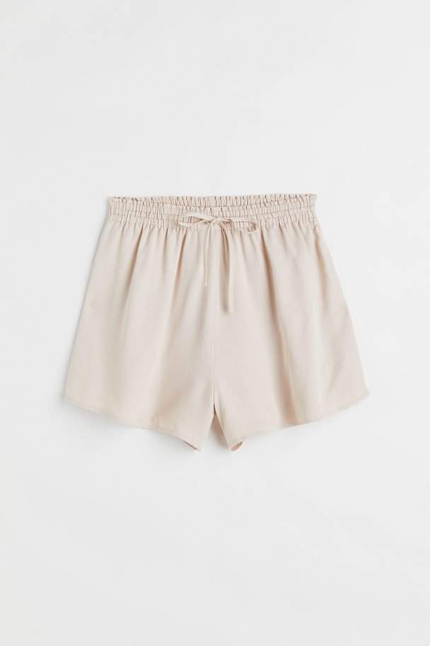 H&M Pull On-shorts I Twill Ljusbeige