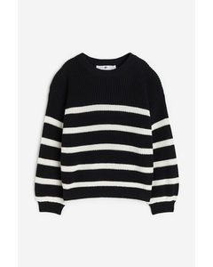 Textured-knit Jumper Black/striped