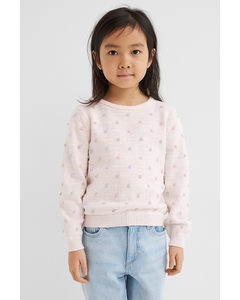 Textured-knit Jumper Light Pink/spotted