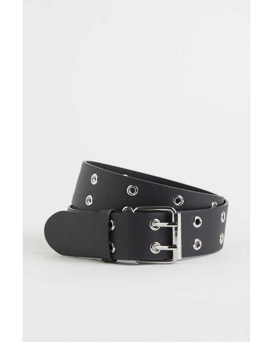 H&M Eyelet-detail Belt Black