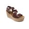 Zircon High Wedge Sandal In Brown Leather
