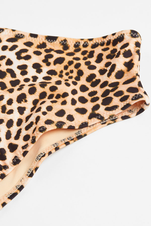 H&M Bikinitruse Brazilian Beige/leopardtrykk