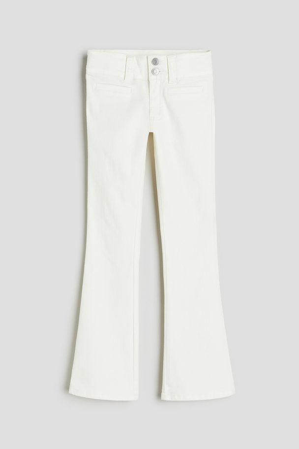 H&M Bootcut Leg Twill Trousers Natural White