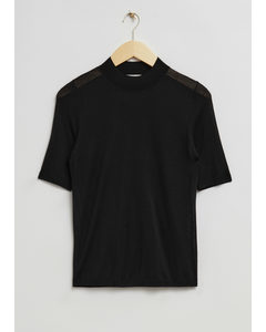 Delicate Knit T-shirt Black