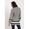 Tricolor Turtleneck Sweater With Slightly Balloon Sleeves