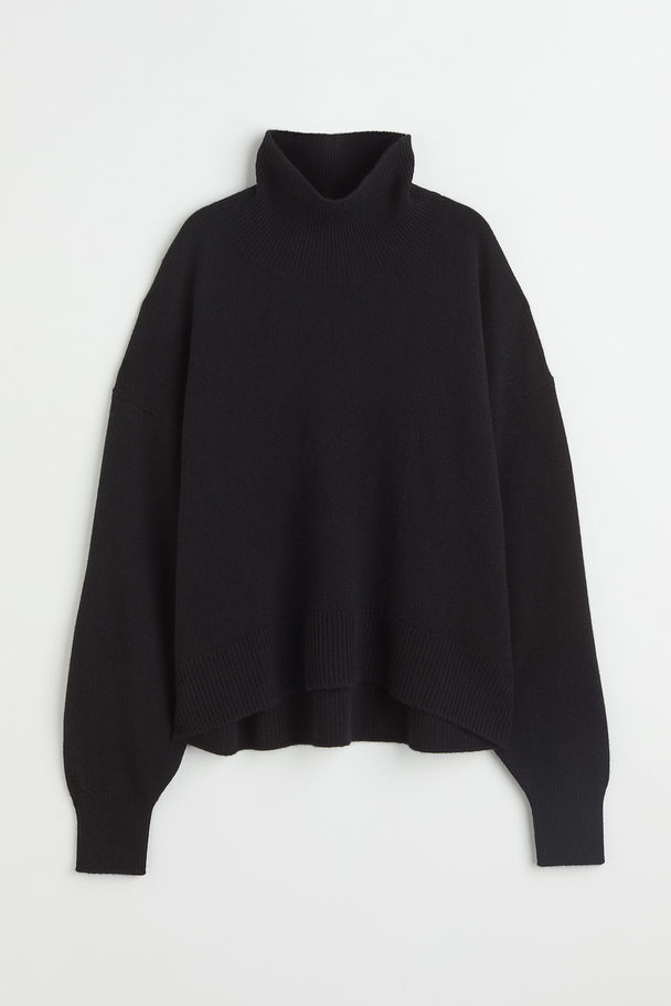 H&M Cashmere Polo-neck Jumper Black