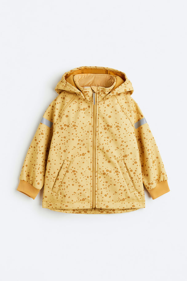 H&M Water-resistant Softshell Jacket Yellow/spotted
