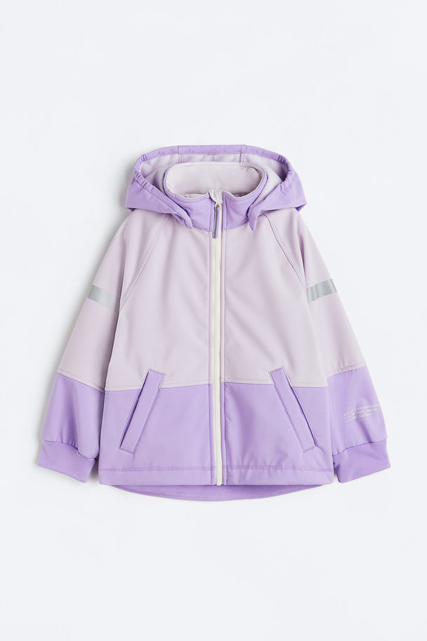 H&M Water-resistant Softshell Jacket Light Purple/block-coloured