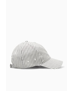 Striped Baseball Cap White / Striped