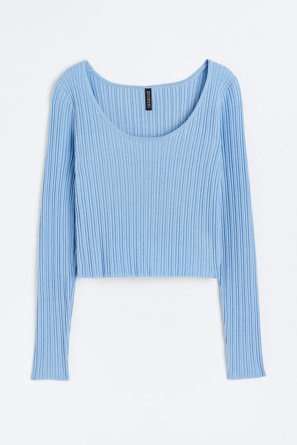 H&M Knitted Top Light Blue