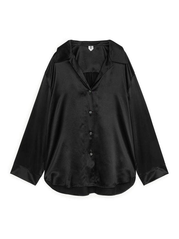 ARKET Silk Shirt Black