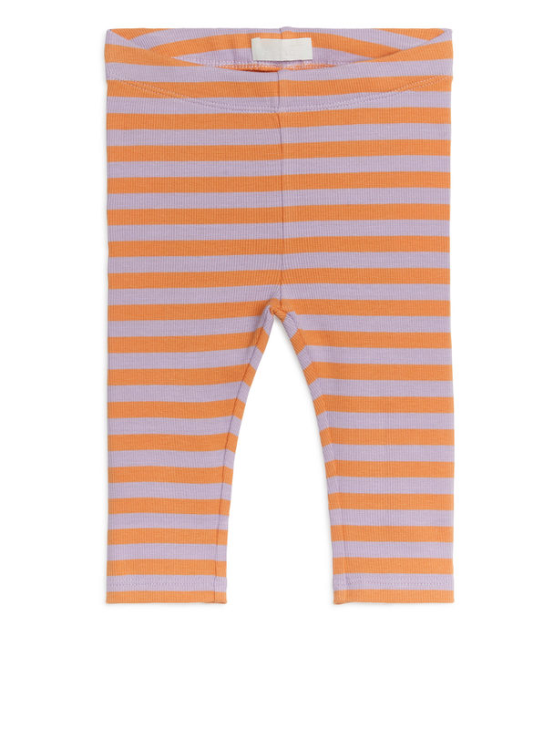 ARKET Ribbede Leggings Syrenfarvet/orange