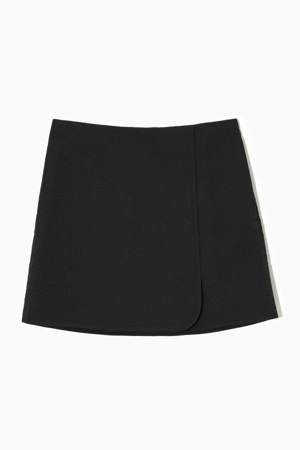 COS Quilted Wrap Mini Skirt Black