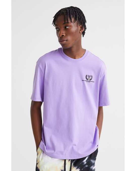 H&M Relaxed Fit T-shirt Light Purple